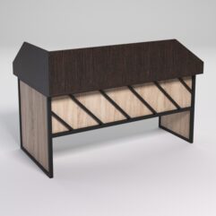 Стол эргономичный офисный СЭ-18 (правосторонний) с экраном СТРОНГ в стиле ЛОФТ декор №2, Дуб Венге и Дуб Сонома