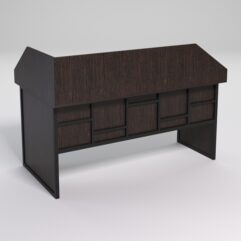 Стол эргономичный офисный СЭ-18 (правосторонний) с экраном СТРОНГ в стиле ЛОФТ декор №3, Дуб Венге