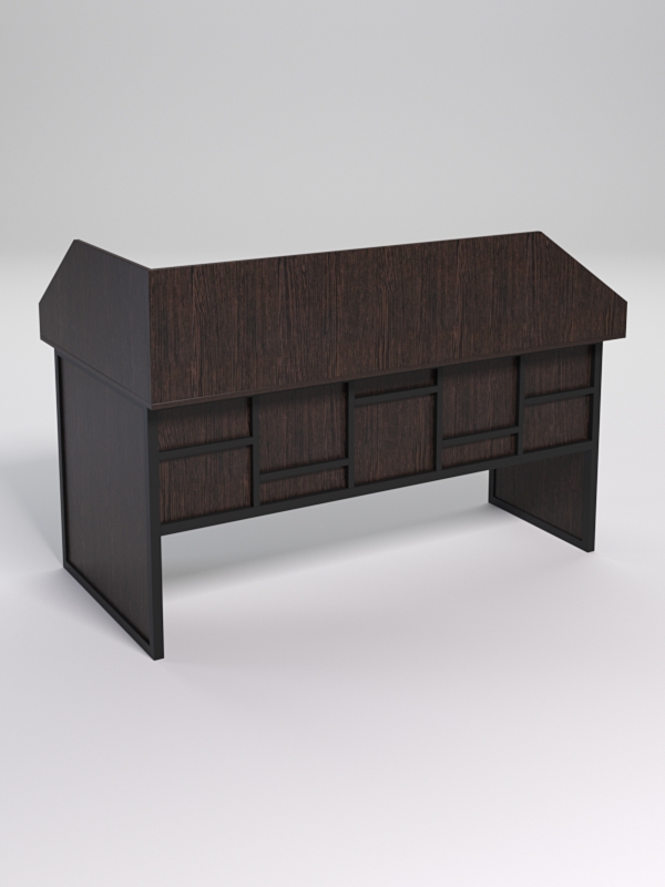 Стол эргономичный офисный СЭ-18 (правосторонний) с экраном СТРОНГ в стиле ЛОФТ декор №3, Дуб Венге