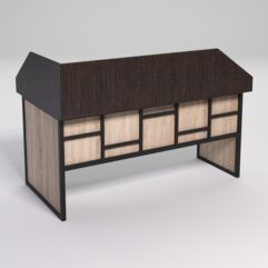 Стол эргономичный офисный СЭ-18 (правосторонний) с экраном СТРОНГ в стиле ЛОФТ декор №3, Дуб Венге и Дуб Сонома