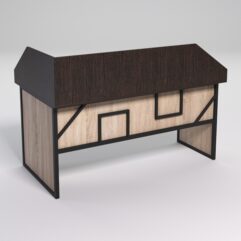 Стол эргономичный офисный СЭ-18 (правосторонний) с экраном СТРОНГ в стиле ЛОФТ декор №4, Дуб Венге и Дуб Сонома