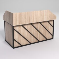 Стол эргономичный офисный СЭ-18А (правосторонний) с экраном СТРОНГ в стиле ЛОФТ декор №2, Дуб Сонома