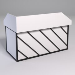 Стол эргономичный офисный СЭ-18А (правосторонний) с экраном СТРОНГ в стиле ЛОФТ декор №2, Белый