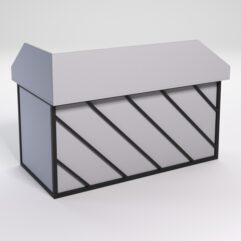 Стол эргономичный офисный СЭ-18А (правосторонний) с экраном СТРОНГ в стиле ЛОФТ декор №2, Серый