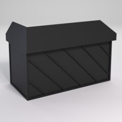 Стол эргономичный офисный СЭ-18А (правосторонний) с экраном СТРОНГ в стиле ЛОФТ декор №2, Черный