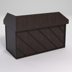 Стол эргономичный офисный СЭ-18А (правосторонний) с экраном СТРОНГ в стиле ЛОФТ декор №2, Дуб Венге