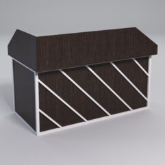 Стол эргономичный офисный СЭ-18А (правосторонний) с экраном СТРОНГ в стиле ЛОФТ декор №2, Дуб Венге + металлический каркас Белый