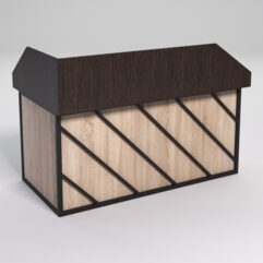 Стол эргономичный офисный СЭ-18А (правосторонний) с экраном СТРОНГ в стиле ЛОФТ декор №2, Дуб Венге и Дуб Сонома