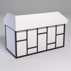 Стол эргономичный офисный СЭ-18А (правосторонний) с экраном СТРОНГ в стиле ЛОФТ декор №3, Белый