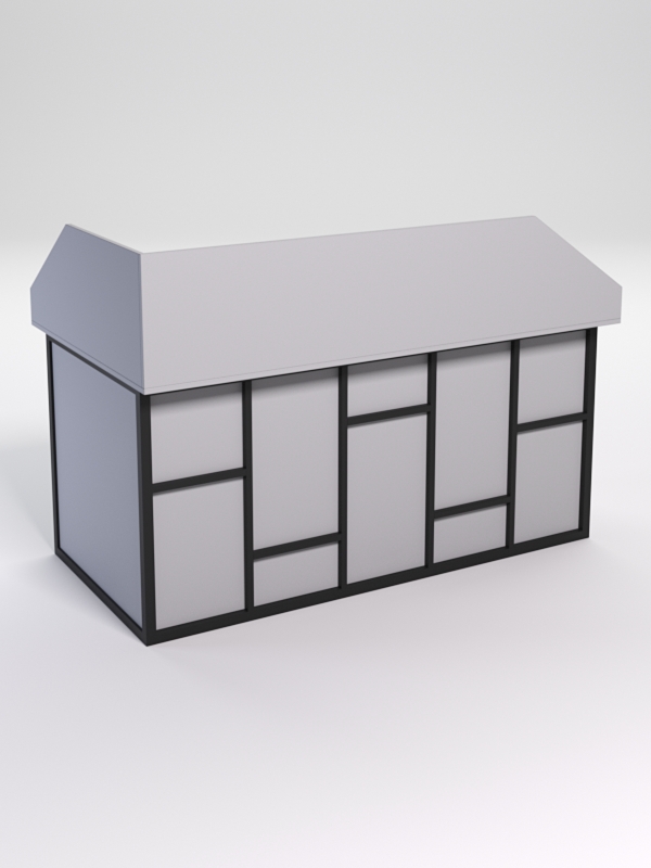 Стол эргономичный офисный СЭ-18А (правосторонний) с экраном СТРОНГ в стиле ЛОФТ декор №3, Серый