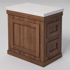 Стол для цветочного магазина БУКЕТ №1К, столешница из искусственного камня, Орех