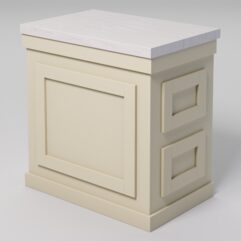 Стол для цветочного магазина БУКЕТ №1К, столешница из искусственного камня, Крем Вайс