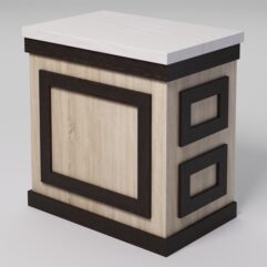 Стол для цветочного магазина БУКЕТ №1К, столешница из искусственного камня, Дуб Сонома + Дуб Венге