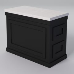 Стол для цветочного магазина БУКЕТ №2К, столешница из искусственного камня, Черный