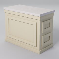 Стол для цветочного магазина БУКЕТ №2К, столешница из искусственного камня, Крем Вайс