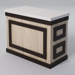 Стол для цветочного магазина БУКЕТ №2К, столешница из искусственного камня, Дуб Сонома + Дуб Венге