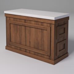 Стол для цветочного магазина БУКЕТ №3К, столешница из искусственного камня, Орех