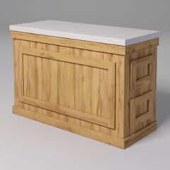 Стол для цветочного магазина БУКЕТ №3К, столешница из искусственного камня, Дуб Золотистый