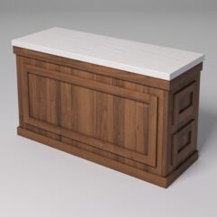 Стол для цветочного магазина БУКЕТ №4К, столешница из искусственного камня, Орех