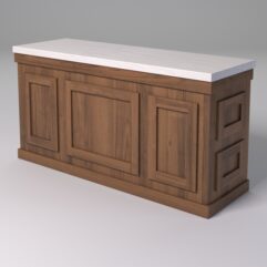 Стол для цветочного магазина БУКЕТ №5К, столешница из искусственного камня, Орех