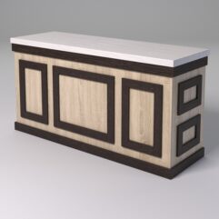 Стол для цветочного магазина БУКЕТ №5К, столешница из искусственного камня, Дуб Сонома + Дуб Венге