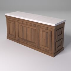 Стол для цветочного магазина БУКЕТ №6К, столешница из искусственного камня, Орех