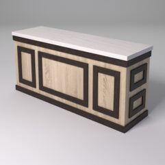 Стол для цветочного магазина БУКЕТ №6К, столешница из искусственного камня, Дуб Сонома + Дуб Венге