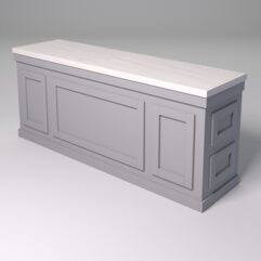 Стол для цветочного магазина БУКЕТ №7К, столешница из искусственного камня, Серый