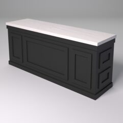 Стол для цветочного магазина БУКЕТ №7К, столешница из искусственного камня, Черный