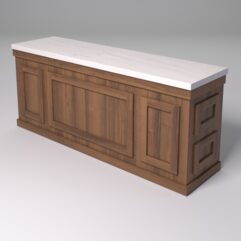 Стол для цветочного магазина БУКЕТ №7К, столешница из искусственного камня, Орех