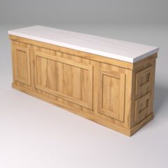 Стол для цветочного магазина БУКЕТ №7К, столешница из искусственного камня, Дуб Золотистый