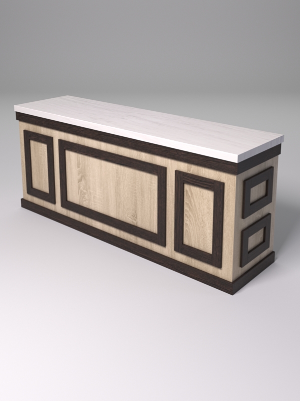 Стол для цветочного магазина БУКЕТ №7К, столешница из искусственного камня, Дуб Сонома + Дуб Венге