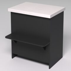 Стол ФЛОРИСТ №1К, столешница из искусственного камня, Черный