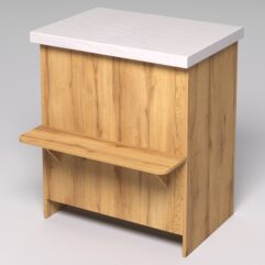 Стол ФЛОРИСТ №1К, столешница из искусственного камня, Дуб Золотистый