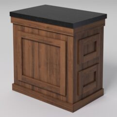 Стол для цветочного магазина БУКЕТ №1Л, столешница из искусственного камня, Орех