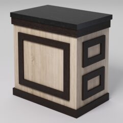 Стол для цветочного магазина БУКЕТ №1Л, столешница из искусственного камня, Дуб Сонома + Дуб Венге