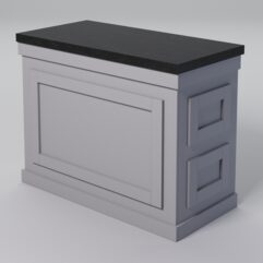 Стол для цветочного магазина БУКЕТ №2Л, столешница из искусственного камня, Серый