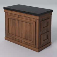 Стол для цветочного магазина БУКЕТ №2Л, столешница из искусственного камня, Орех