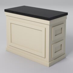 Стол для цветочного магазина БУКЕТ №2Л, столешница из искусственного камня, Крем Вайс