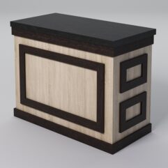 Стол для цветочного магазина БУКЕТ №2Л, столешница из искусственного камня, Дуб Сонома + Дуб Венге