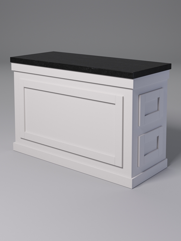 Стол для цветочного магазина БУКЕТ №3Л, столешница из искусственного камня, Белый