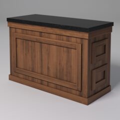 Стол для цветочного магазина БУКЕТ №3Л, столешница из искусственного камня, Орех