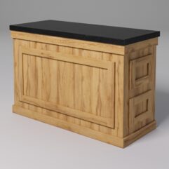 Стол для цветочного магазина БУКЕТ №3Л, столешница из искусственного камня, Дуб Золотистый