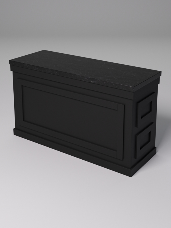 Стол для цветочного магазина БУКЕТ №4Л, столешница из искусственного камня, Черный