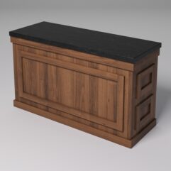 Стол для цветочного магазина БУКЕТ №4Л, столешница из искусственного камня, Орех