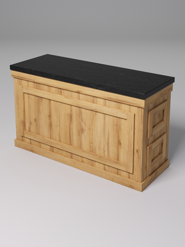 Стол для цветочного магазина БУКЕТ №4Л, столешница из искусственного камня, Дуб Золотистый