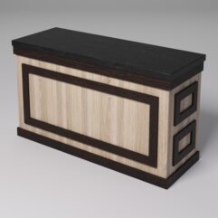 Стол для цветочного магазина БУКЕТ №4Л, столешница из искусственного камня, Дуб Сонома + Дуб Венге