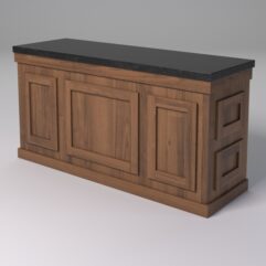 Стол для цветочного магазина БУКЕТ №5Л, столешница из искусственного камня, Орех