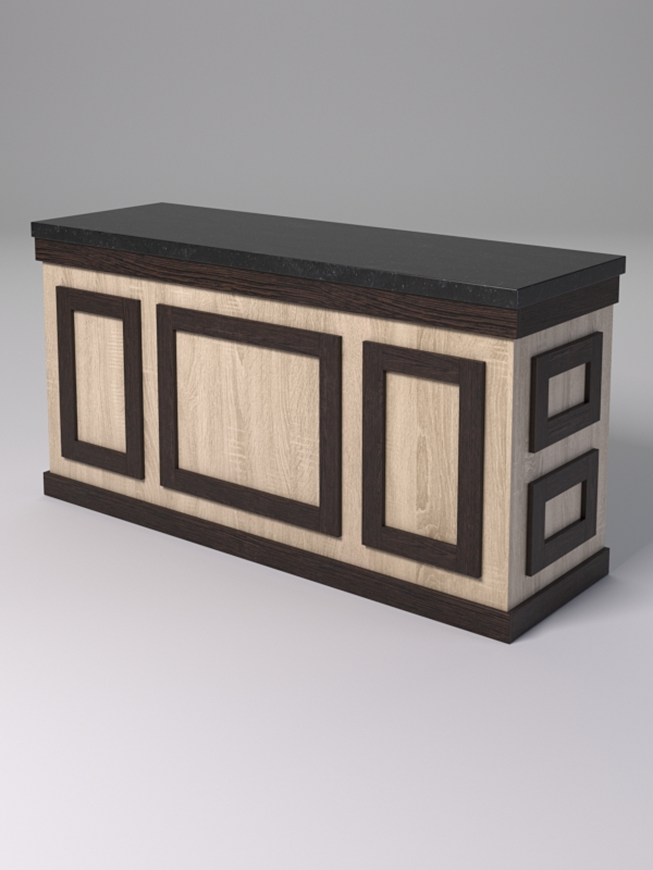 Стол для цветочного магазина БУКЕТ №5Л, столешница из искусственного камня, Дуб Сонома + Дуб Венге