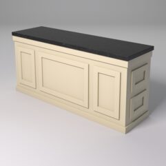 Стол для цветочного магазина БУКЕТ №6Л, столешница из искусственного камня, Крем Вайс